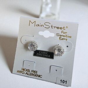 MainStreet Silver Cubic Zirconia Earrings for Women